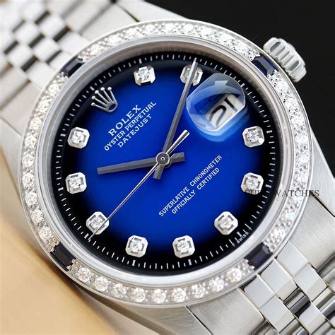 blue rolex watches for men|rolex watch with blue face.